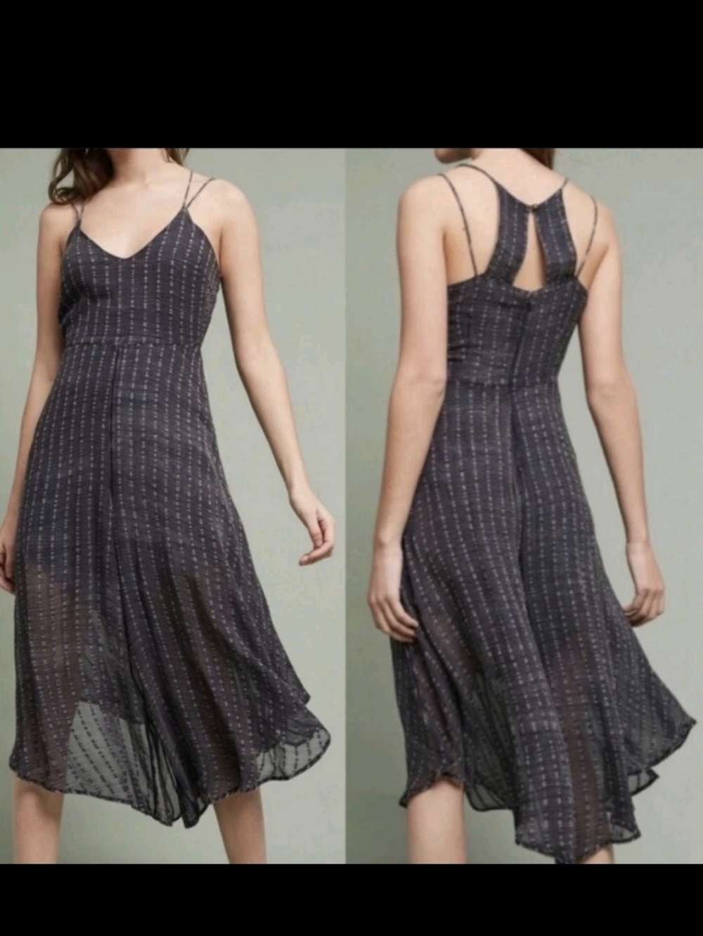 Anthropologie HD in Paris Harbor CropWide Leg Jumpsuit Cupro Size 14